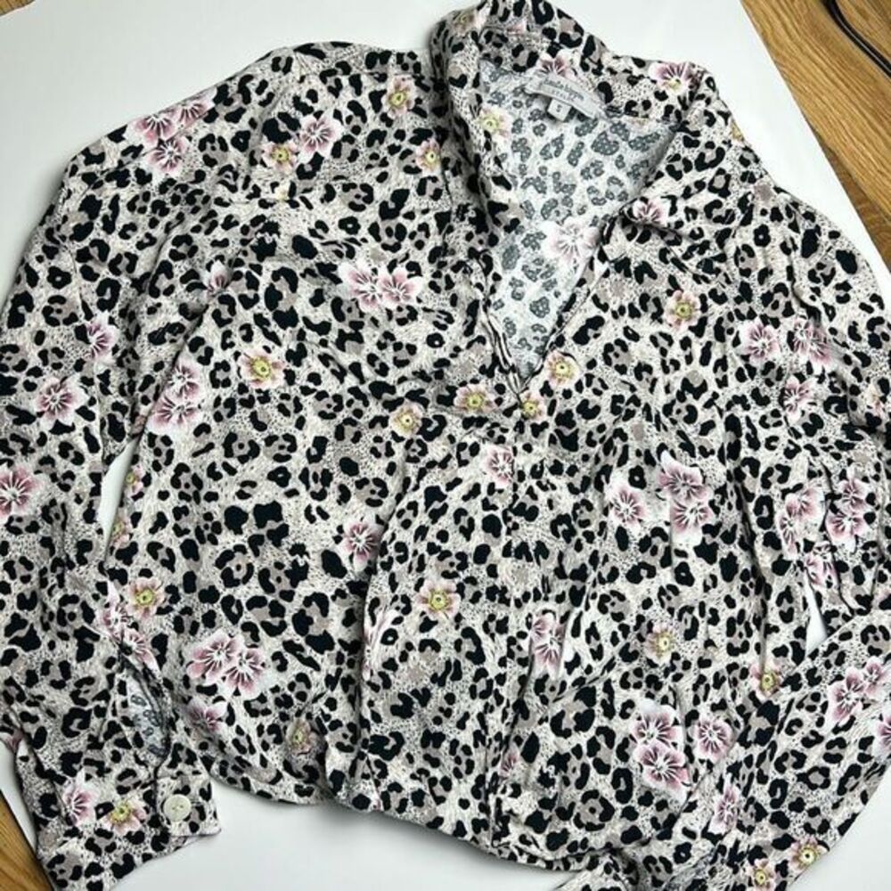 Haute Hippie floral and leopard print top‎